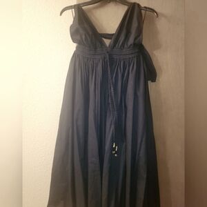 Lapis Cotton Halter Tie Dress